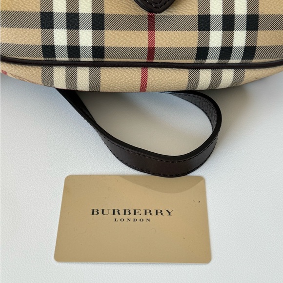 Burberry Ganton Haymarket Check Coated Canvas Crossbody Shoulder Handbag - Picture 12 of 13